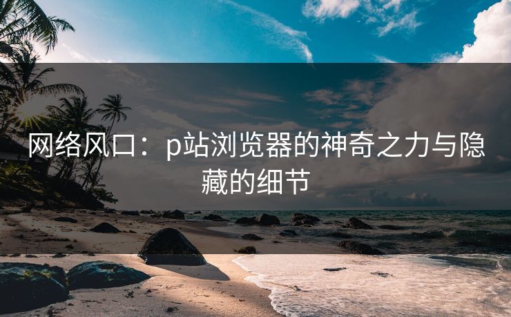网络风口：p站浏览器的神奇之力与隐藏的细节