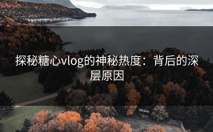 探秘糖心vlog的神秘热度：背后的深层原因