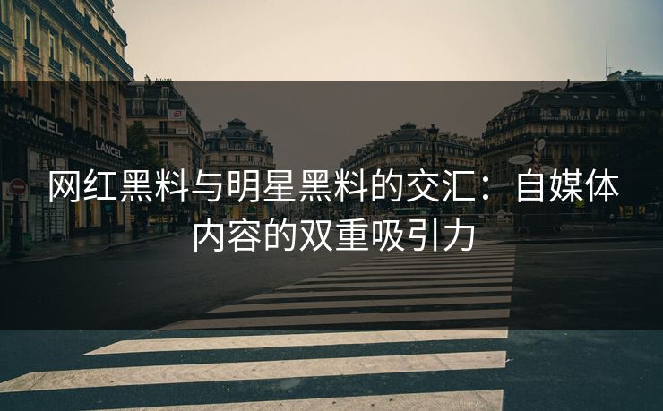 网红黑料与明星黑料的交汇：自媒体内容的双重吸引力