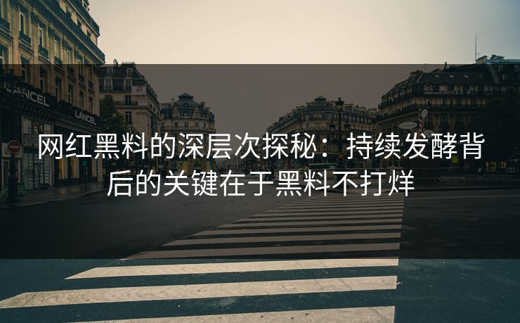 网红黑料的深层次探秘：持续发酵背后的关键在于黑料不打烊
